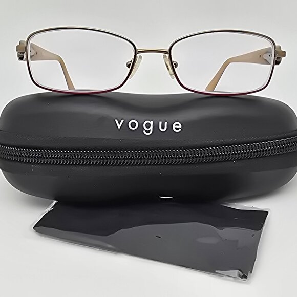 Vogue VO3845-B 896 Gold Burgundy Fade Rhinestone Eyeglasses Frame w/ Case 52mm - Picture 1 of 16